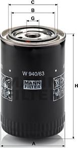 Mann-Filter W 940/63 - Масляный фильтр parts5.com