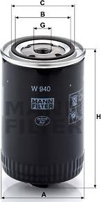 Mann-Filter W 940 (10) - Масляный фильтр parts5.com