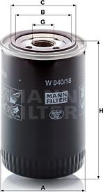 Mann-Filter W 940/18 - Масляный фильтр parts5.com