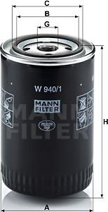 Mann-Filter W 940/1 - Масляный фильтр parts5.com