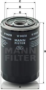 Mann-Filter W 940/38 - Filtro de aceite parts5.com