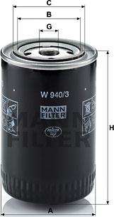 Mann-Filter W 940/3 - Масляный фильтр parts5.com