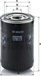 Mann-Filter W 940/29 - Масляный фильтр parts5.com