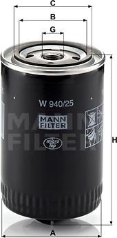 Mann-Filter W 940/25 - Масляный фильтр parts5.com