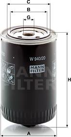 Mann-Filter W 940/20 - Масляный фильтр parts5.com