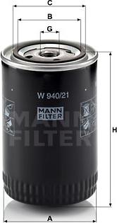 Mann-Filter W 940/21 - Масляный фильтр parts5.com