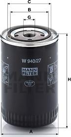 Mann-Filter W 940/27 - Масляный фильтр parts5.com