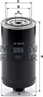 Mann-Filter W 950/4 - Масляный фильтр parts5.com