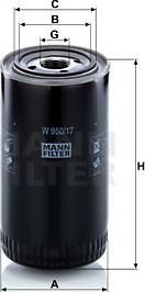 Mann-Filter W 950/17 - Масляный фильтр parts5.com