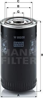 Mann-Filter W 950/26 - Масляный фильтр parts5.com