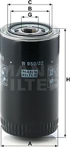 Mann-Filter W 950/22 - Масляный фильтр parts5.com