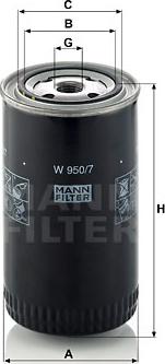 Mann-Filter W 950/7 - Масляный фильтр parts5.com