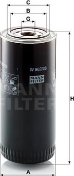 Mann-Filter W 962/28 - Oil Filter parts5.com