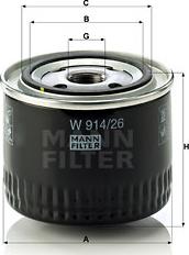 Mann-Filter W 914/26 - Масляный фильтр parts5.com