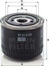 Mann-Filter W 914/28 - Масляный фильтр parts5.com