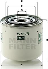 Mann-Filter W 917/1 - Filtro de aceite parts5.com