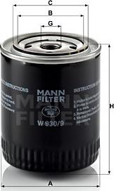 Mann-Filter W 930/9 - Filtro de aceite parts5.com