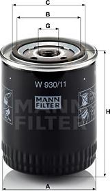 Mann-Filter W 930/11 - Filtro de aceite parts5.com