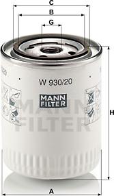 Mann-Filter W 930/20 - Масляный фильтр parts5.com