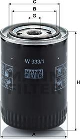 Mann-Filter W 933/1 - Масляный фильтр parts5.com