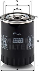 Mann-Filter W 932 - Oil Filter parts5.com