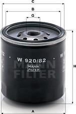 Mann-Filter W 920/82 - Масляный фильтр parts5.com