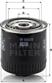 Mann-Filter W 920/8 - Масляный фильтр parts5.com