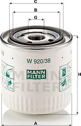 Mann-Filter W 920/38 - Масляный фильтр parts5.com