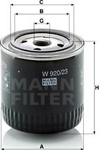 Mann-Filter W 920/23 - Масляный фильтр parts5.com
