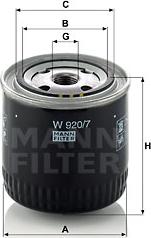 Mann-Filter W 920/7 - Масляный фильтр parts5.com