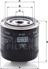 Mann-Filter W 920 - Масляный фильтр parts5.com