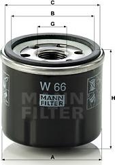 Mann-Filter W 66 - Масляный фильтр parts5.com