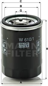 Mann-Filter W 610/1 - Масляный фильтр parts5.com