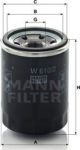 Mann-Filter W 610/2 - Масляный фильтр parts5.com