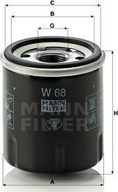 Mann-Filter W 68 - Filtro de aceite parts5.com