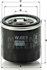 Mann-Filter W 67/1 - Масляный фильтр parts5.com