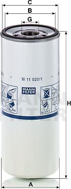 Mann-Filter W 11 020/1 - Масляный фильтр parts5.com