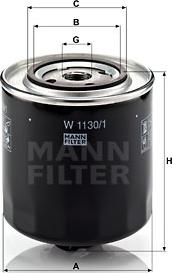 Mann-Filter W 1130/1 - Масляный фильтр parts5.com