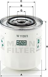 Mann-Filter W 1130/3 - Масляный фильтр parts5.com