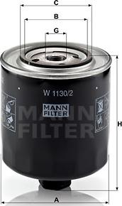 Mann-Filter W 1130/2 - Масляный фильтр parts5.com
