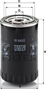 Mann-Filter W 840/2 - Масляный фильтр parts5.com