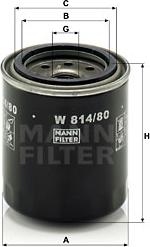 Mann-Filter W 814/80 - Масляный фильтр parts5.com