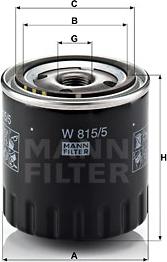 Mann-Filter W 815/5 - Масляный фильтр parts5.com