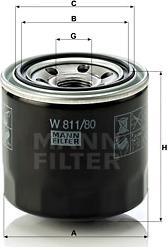 Mann-Filter W 811/80 - Oil Filter parts5.com