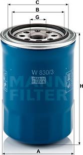 Mann-Filter W 830/3 - Oil Filter parts5.com