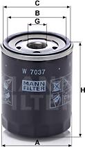 Mann-Filter W 7037 - Масляный фильтр parts5.com