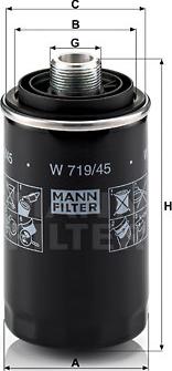 Mann-Filter W 719/45 - Масляный фильтр parts5.com