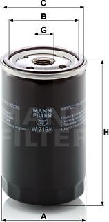 Mann-Filter W 719/4 - Масляный фильтр parts5.com