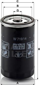 Mann-Filter W 719/14 - Масляный фильтр parts5.com