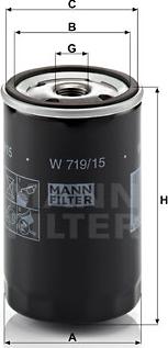 Mann-Filter W 719/15 - Масляный фильтр parts5.com